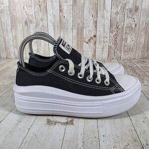 Converse Chuck Taylor All Star Move Black White Platform Sneakers Womens 6.5